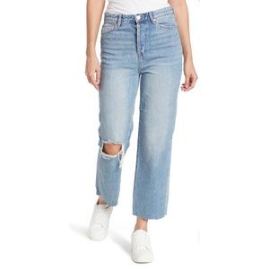 BLANKNYC Baxter High Rise Straight Leg Faded Distressed Ripped Mom Jeans